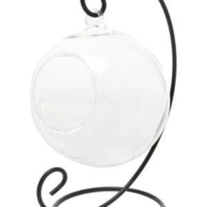 Round terrarium bowl /plant / candle holder with stand