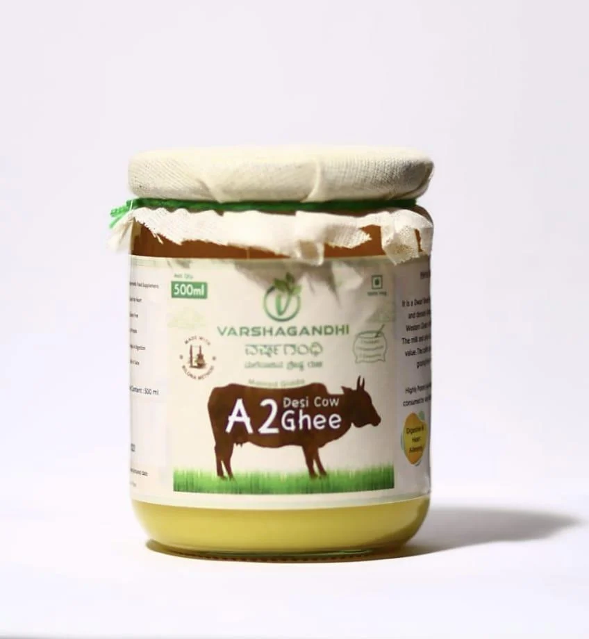 Malnad Gidda A2 Desi Cow Ghee (500ml) COMBO OFFER free Wild Raw honey Sample