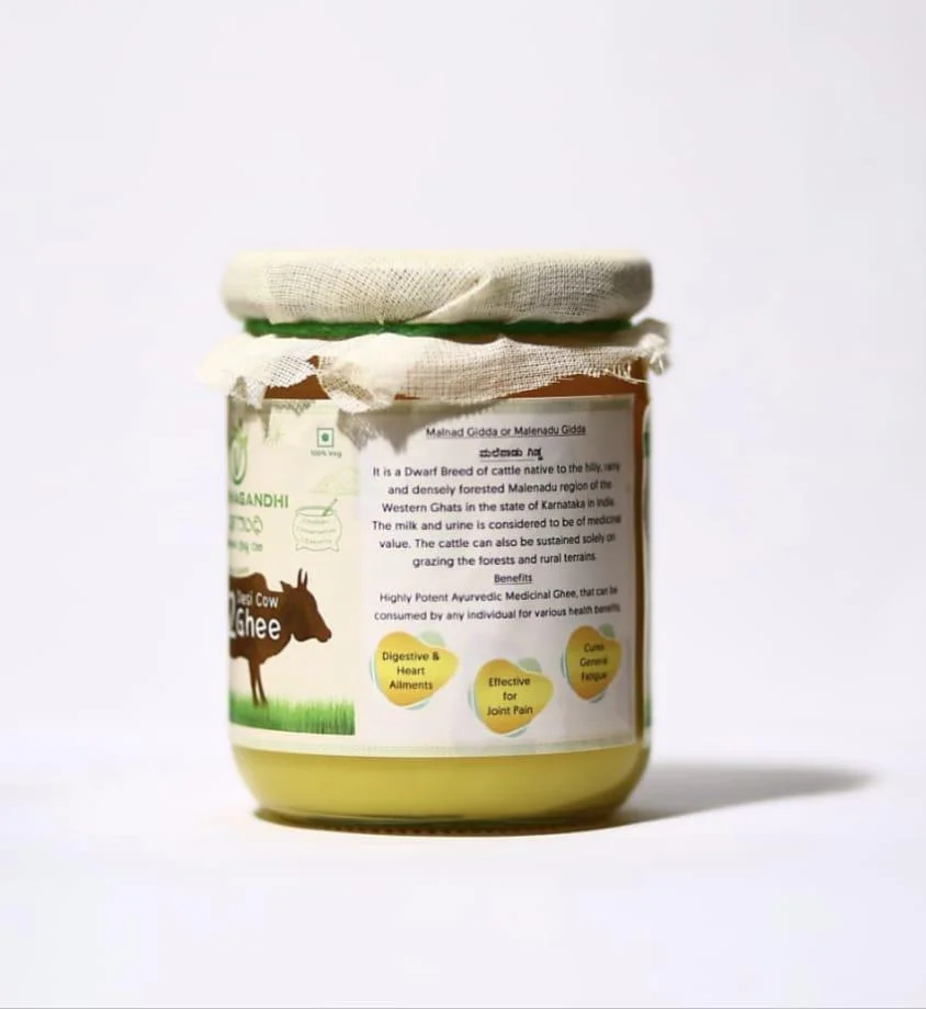 Malnad Gidda A2 Desi Cow Ghee (500ml) COMBO OFFER free Wild Raw honey Sample - Image 2
