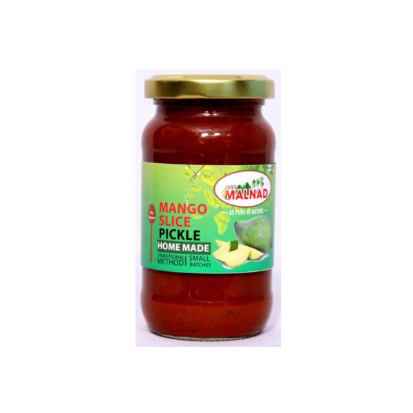 Malnad Mango Slice Pickle | Tender Mango Slice Pickle | Product from Just Malnad | 100% Pure & Natural | Glass Jar | 200gm