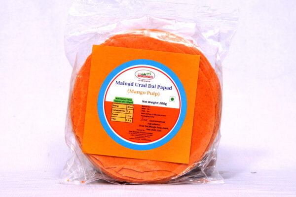 MALNAD URAD-DAL PAPAD WITH MANGO PULP | FROM JUST MALNAD | 100% PURE & NATURAL | PACK OF 2 - Image 2