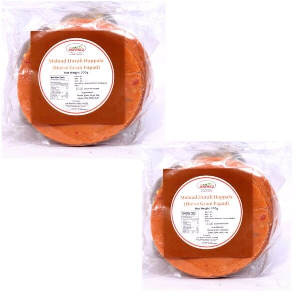 Malnad Horsegram Papad (Hurali Happala - 200 g (No Preservatives, 100% Natural) Pack Of 2