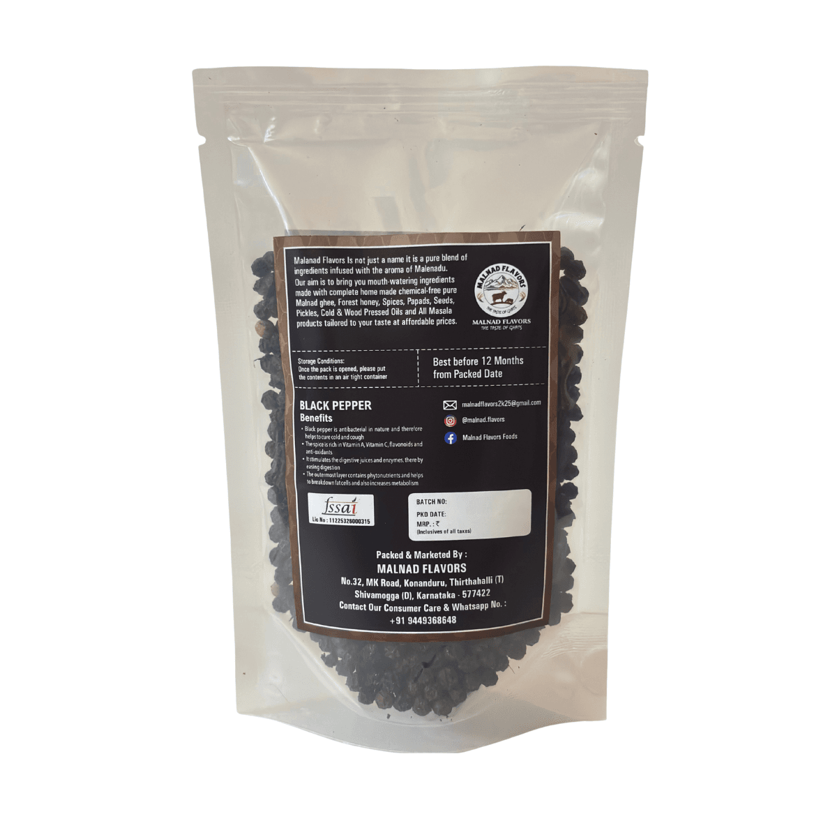 Premium Malnad Black Pepper | 100 g | (100% Natural, No Preservatives) | From Malnad Flavors - Image 2