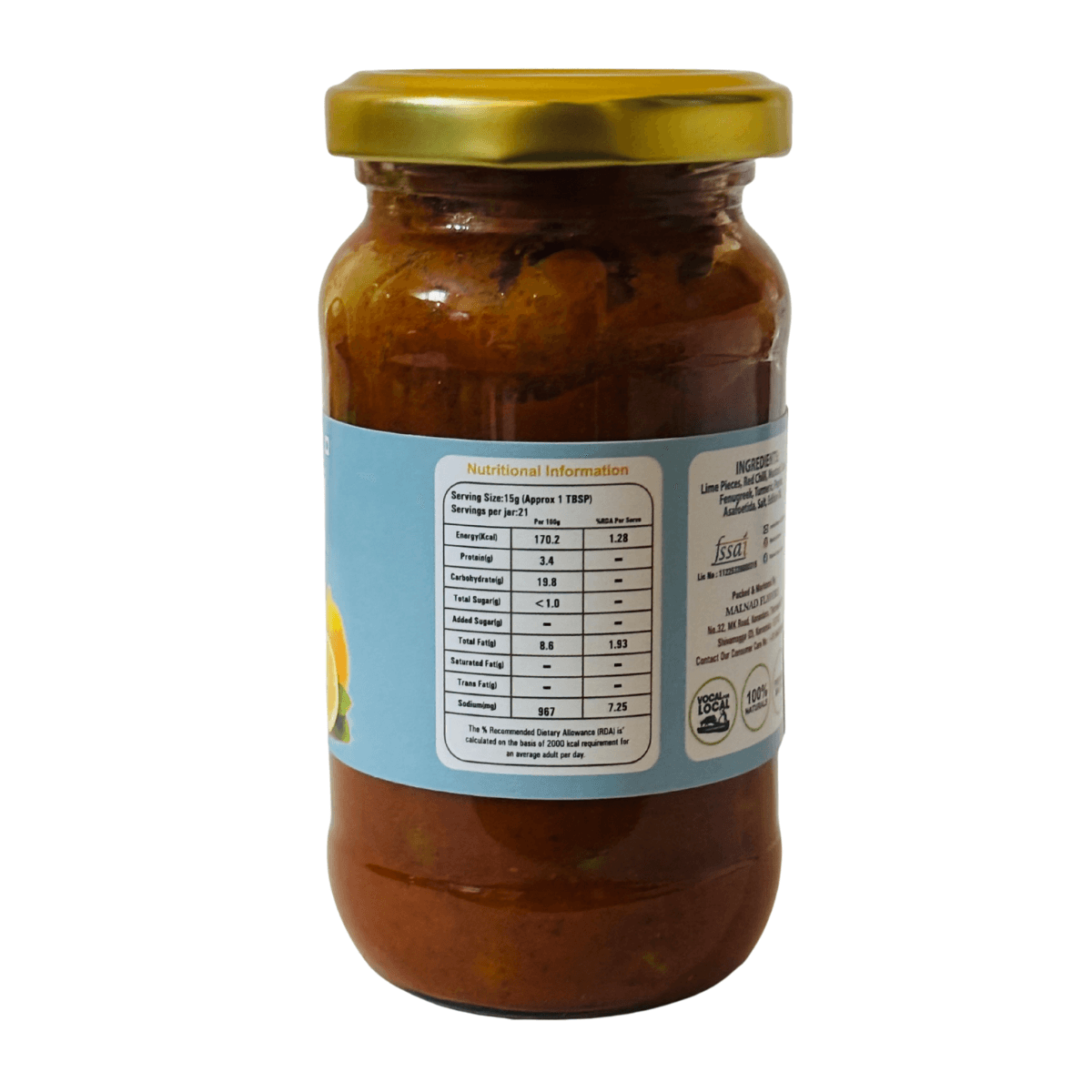 Malnad Lemon Pickle | Tender Lemon Pickle | Product from Malnad Flavors | 100% Pure & Natural | Glass Jar | 200gm - Image 2