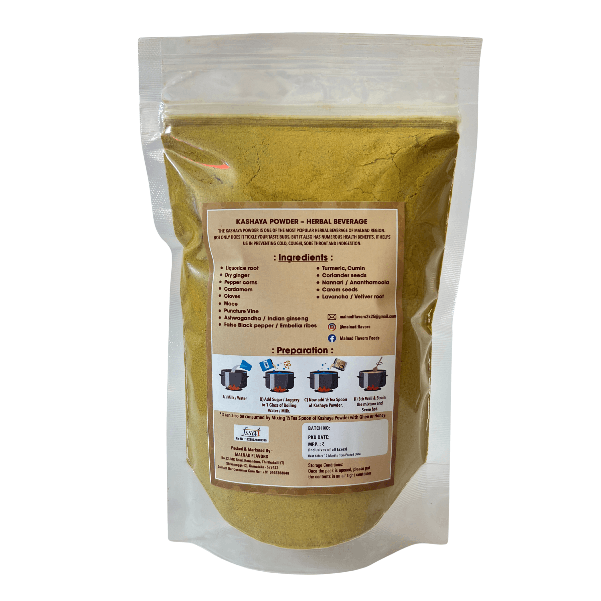 Malnad Kashaya Powder - 250 g (No Preservatives, 100% Natural) | From Malnad Flavors - Image 2