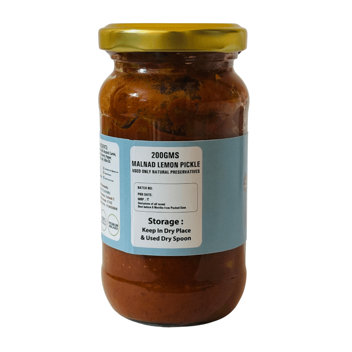 Malnad Lemon Pickle | Tender Lemon Pickle | Product from Malnad Flavors | 100% Pure & Natural | Glass Jar | 200gm - Image 4