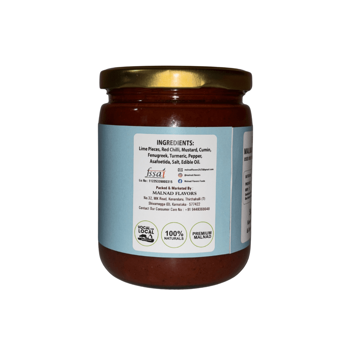 Malnad Lemon Pickle | Tender Lemon Pickle | Product fromMalnad Flavors | 100% Pure & Natural | Glass Jar | 500gm | Glass Jar - Image 2