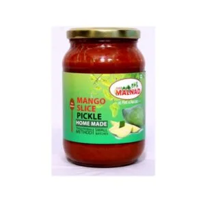 Malnad Mango Slice Pickle | Tender Mango Slice Pickle | Product from Malnad Flavors | 100% Pure & Natural | Glass Jar | 500gm
