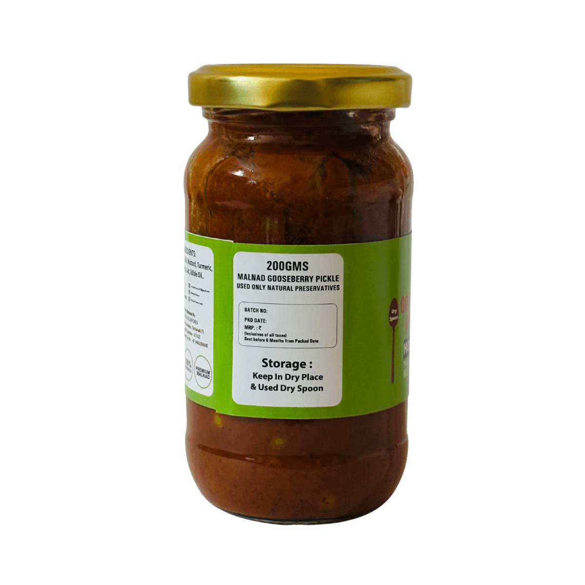 Malnad Goosberry Pickle | Tender Gooseberry Pickle | Product from Malnad flavors | 100% Pure & Natural | Glass Jar| 200gm - Image 4