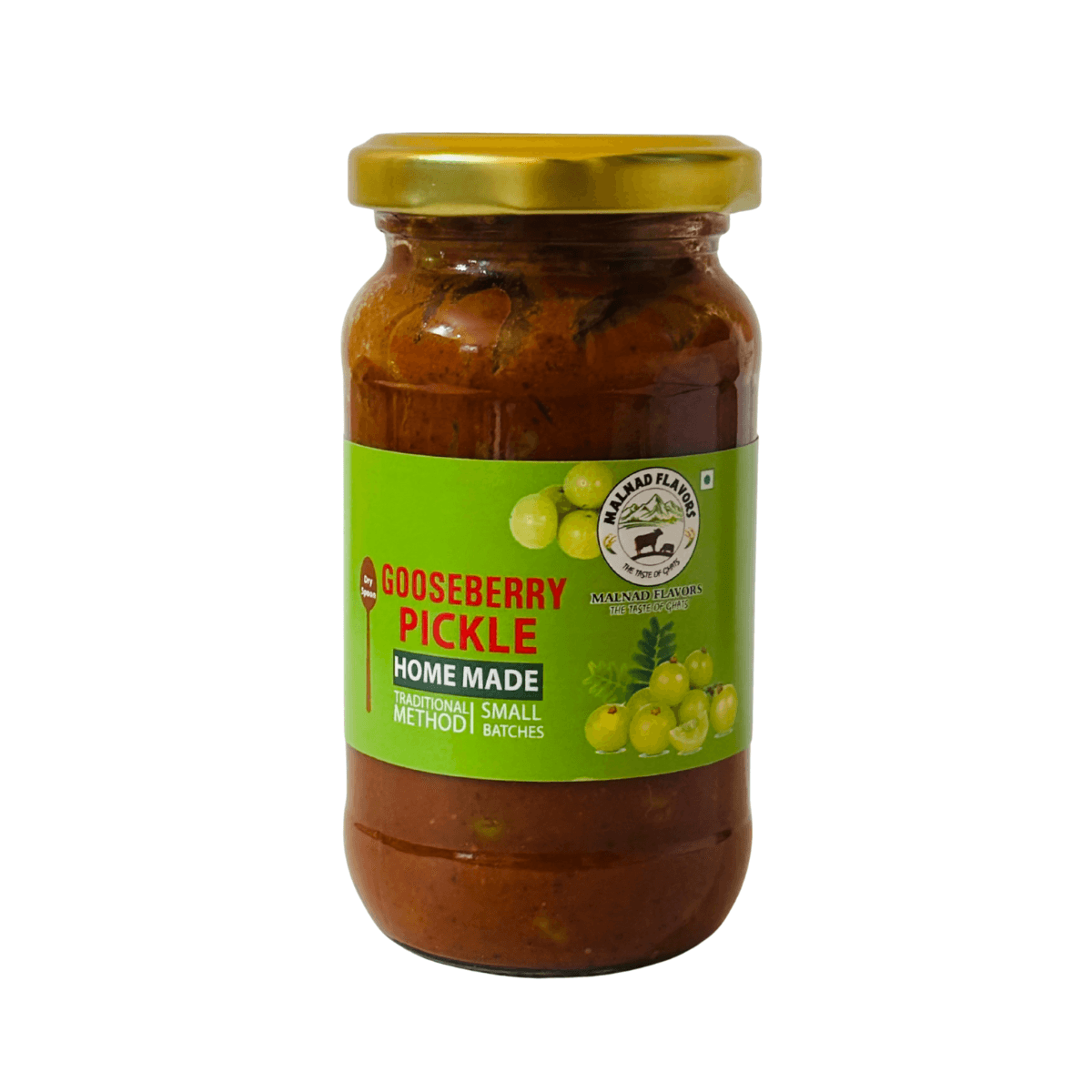 Malnad Goosberry Pickle | Tender Gooseberry Pickle | Product from Malnad flavors | 100% Pure & Natural | Glass Jar| 200gm